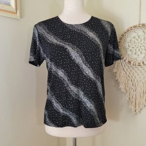 Bentley | Vintage Black Glitter Stripe Top